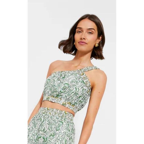 Tuckernuck Hyacinth House Green Floral Gina Crop Top $98 NWT Extra Small XS - Picture 1 of 5